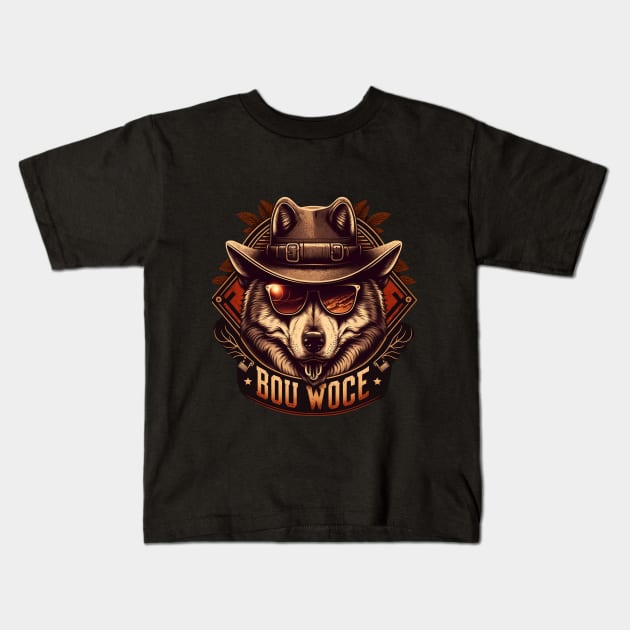 Retro logo with a Wolf Kids T-Shirt by HappysSpace